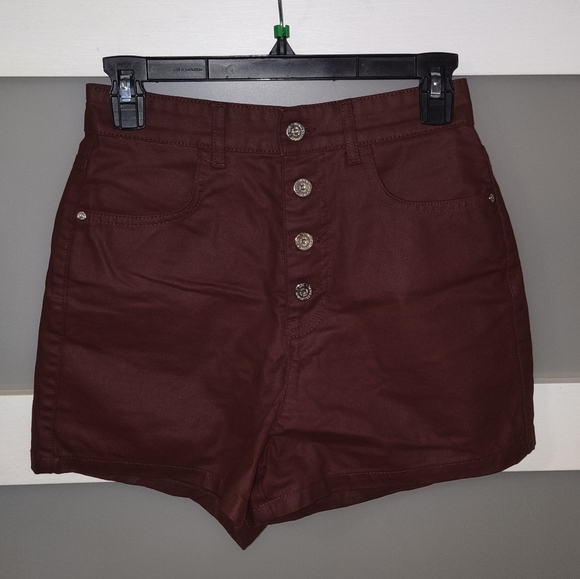 Zara Pants - Zara High Waist Burgundy Shorts